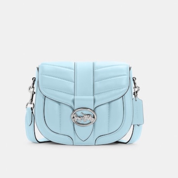 Coach “Georgie” Quilted Saddle bag in waterfall. - Picture 1 of 4